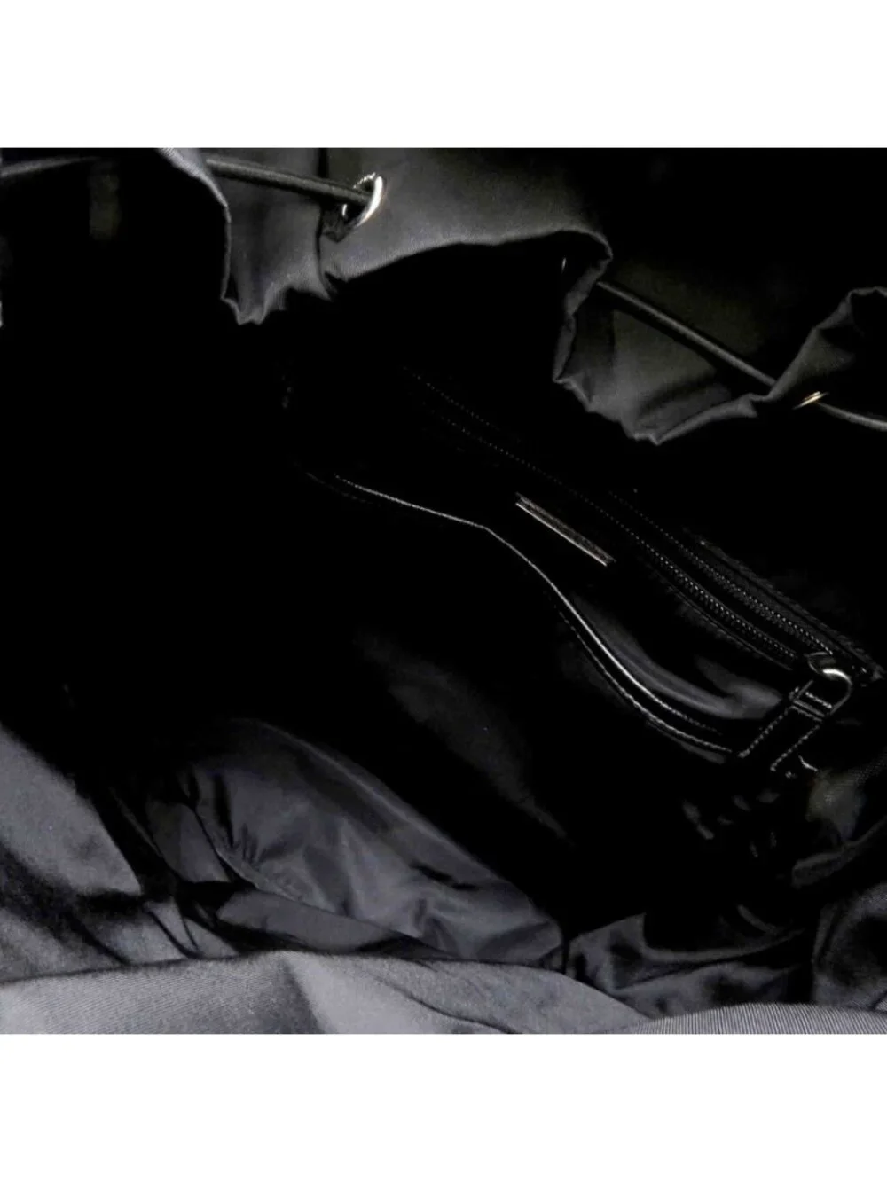 Prada Re-Nylon Saffiano Leather Backpack Black Silver Ny Nylon